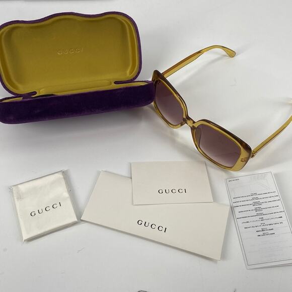 NEW! Gucci ggo714sa yellow sunglasses main image 5
